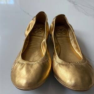 Tory Burch Gold Ballet Flats